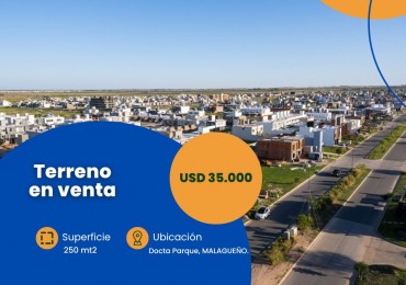 TERRENO EN VENTA - DOCTA PARQUE, MALAGUEÑO con acceso exclusivo desde la autopista Cordoba-Carlos Paz